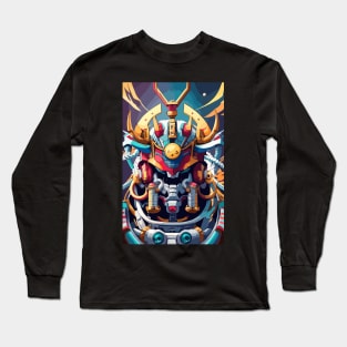 Mecha Oni Samurai Mask Long Sleeve T-Shirt